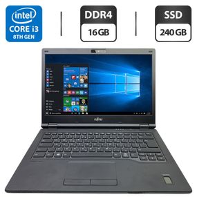 Ноутбук Fujitsu LifeBook E449 / 14" (1920x1080) TN / Intel Core i3-8130U (2 (4) ядра по 2.2 - 3.4 GHz) / 16 GB DDR4 / 240 GB SSD / Intel UHD Graphics 620 / WebCam б/в