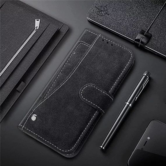 Кожаный чехол-книжка для Tecno Spark 8C / Go 2022 цвет Черный | Зображення 2