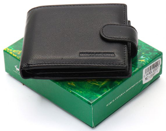 Чорне класичне портмоне з натуральної шкіри Marco Coverna MC-2003-1 | Зображення 1