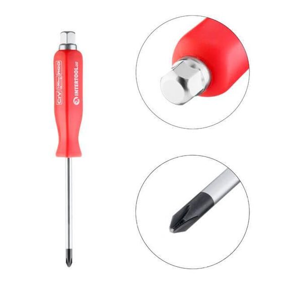 Викрутка ударна PH2*100 мм, Cr-V INTERTOOL HT-0487 | Зображення 1