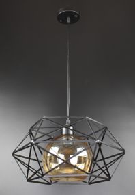 Люстра підвісна LOFT на 1 лампочку 25053 Чорний 30-90х40х40 см.