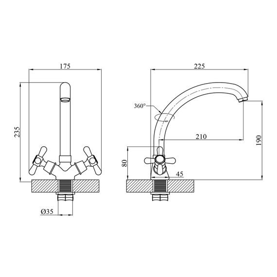 Змішувач для кухні Agua Toledo-C031 (CV014924) | Зображення 1