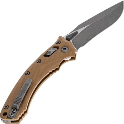 Нож Microtech Amphibian Ram-Lock, клинок Apoc Fluted, руків&apos;я tan G10 (137RL-10APFLGTTA) | Зображення 4