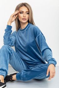Спорт костюм женский велюровый  цвет джинс 177R021