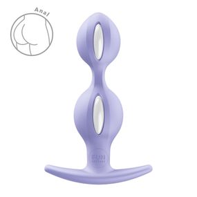 Анальні кульки Fun Factory B BALLS DUO Purple, ефект вібрації, діаметр 3,2 та 3,6 см, Фіолетовий