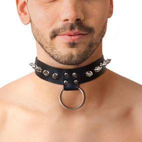 Мужской чокер с шипами Art of Sex - Stiles Leather and Spikes sexstyle