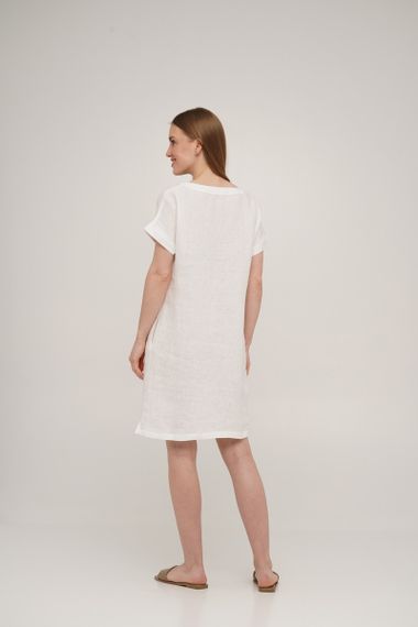 Сукня SoundSleep Linen лляна коротка M біла (653590753360) | Зображення 4