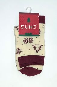 Шкарпетки дитячі стрейчові "Новорічні" 964 DUNA р22-24, Молочний