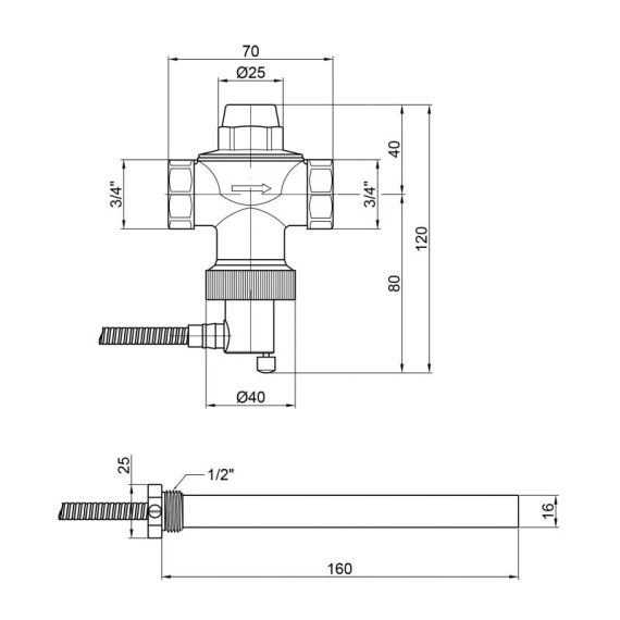Клапан теплового скидання Icma 3/4" №605 | Зображення 1