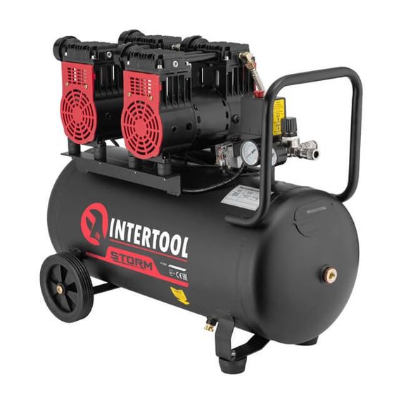 Компресор безмасляний STORM 50 л, 8 aтм, 320 л/хв INTERTOOL PT-0027 | Зображення 1