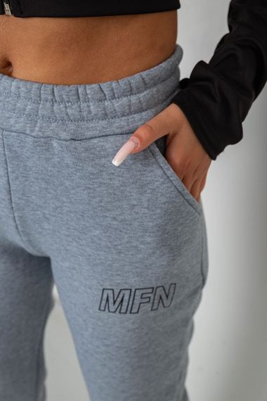 Спортивные штаны женские на флисе, цвет серый, 238R01908-5 | Зображення 4