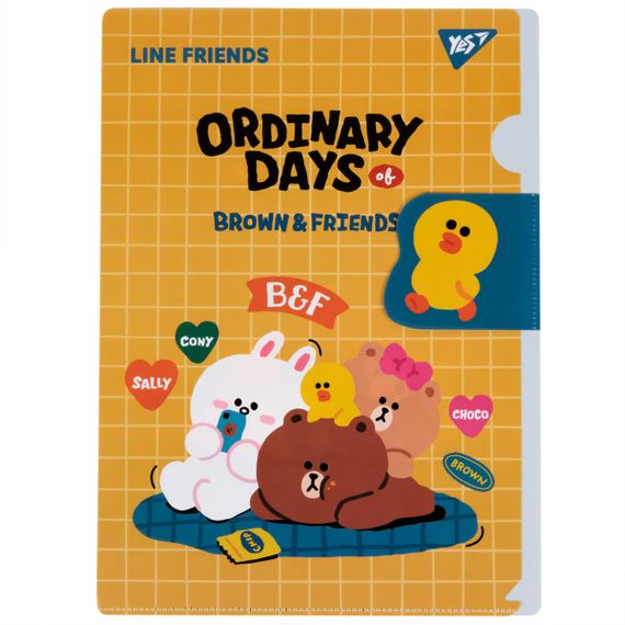 Папка-куточок з клапаном A4 YES Line Friends 492106