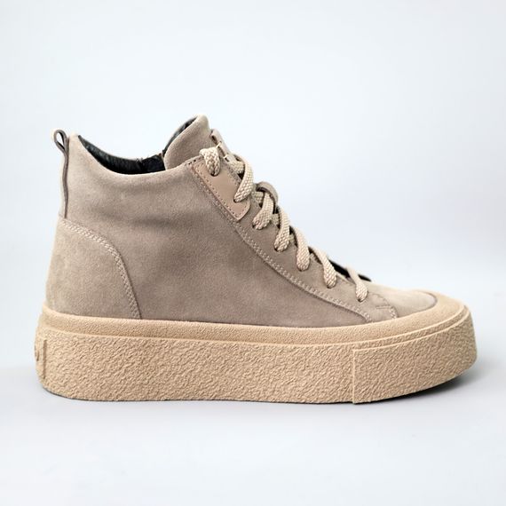 Черевики жіночі замшеві хутро 590967 Сірі 36 37 38 39 40 41