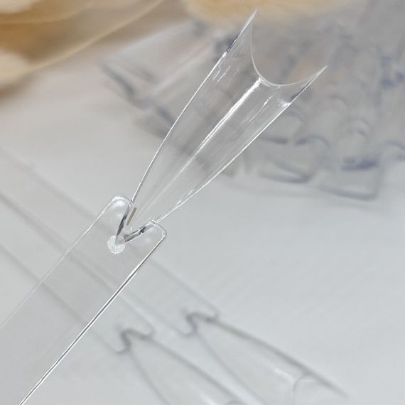 Типсы обратный стилет прозрачные на кольце (25шт) | Зображення 1