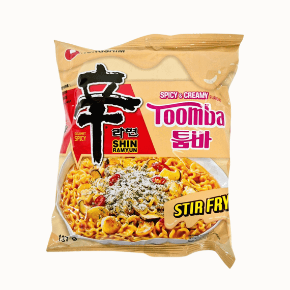 Корейська локшина вершково-гостра Toomba Spicy&Creamy Stir-Fry  137г Nongshim 8801043018470