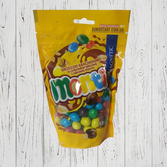 Арахис в шоколаде и цветной глазури Monti, 240 г, Польша, драже