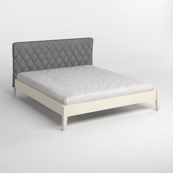 Односпальне дерев&#039;яне ліжко Mebigrand Венеція ДК Айворі (S0505Y30R)/Аляска 93 (Сірий) 70х200 см (MBG-5573) | Зображення 1