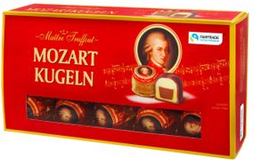 Шоколадні марципанові цукерки в коробці Mozart Kugeln, 200 г (Австрія)