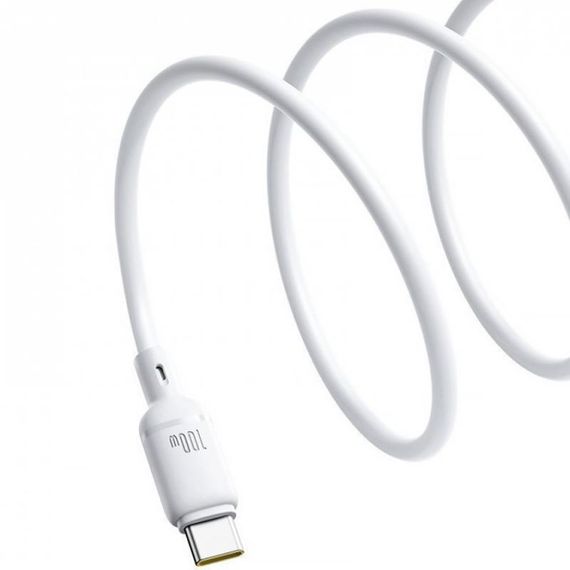 Дата кабель Baseus Silky Series OS Fast Charging Type-C to Type-C 100W (2m) (P10377704) Moon White | Зображення 2