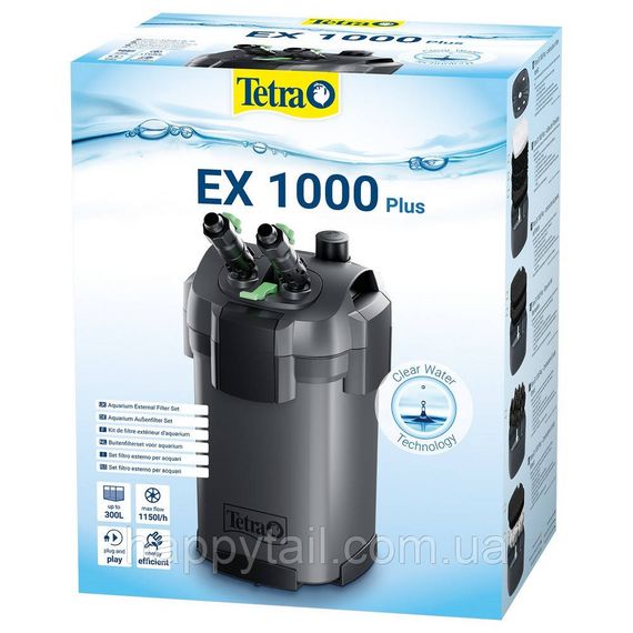 Зовнішній фільтр Tetra EX 1000 Plus — 1150 л/год для акваріумів до 300 л