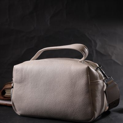 Сумка Vintage Жіноча прямокутна на два відділення з натуральної шкіри Біла (22344) | Зображення 6