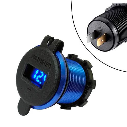 Встраиваемый адаптер 2x USB QC3.0 с вольтметром 12-24В в прикуриватель | Зображення 1
