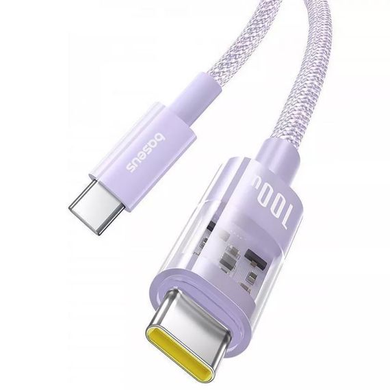 Дата кабель Baseus Gem Fast Charging Type-C to Type-C 100W (1m) (P10373000111) Nebula Purple | Зображення 1