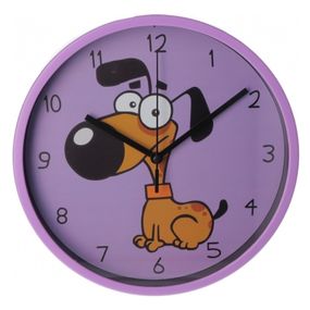 Настенные часы Optima Little Dog пластиковый, фиолетовый (O52105)