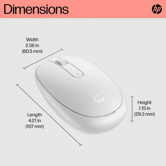 Мишка HP 240 Bluetooth White (793F9AA) | Зображення 6