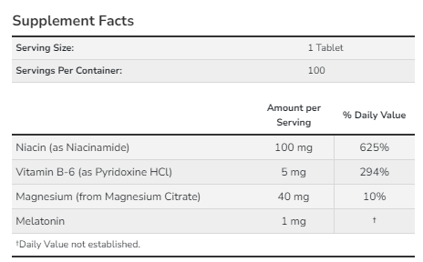 Melatonin 1 mg - 100 tabs | Зображення 1