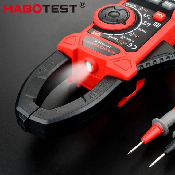 Мультиметр Затискний вимірювач HT208D DC1000В/1000A, AC750В/1000A Digital clamp meter для сонячних панелей | Зображення 4