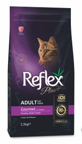 Корм Reflex Plus Cat Adult Gourmet Chicken сухий з куркою для дорослих котів 1.5 кг