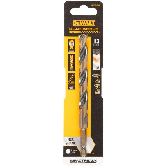 Свердло по металу 13мм EXTREME IMPACT Black & Gold DeWALT DT20619