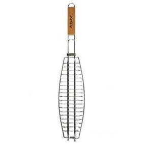 Решітка-гриль для риби з дерев'яною ручкою 36*12*2 см Скаут
