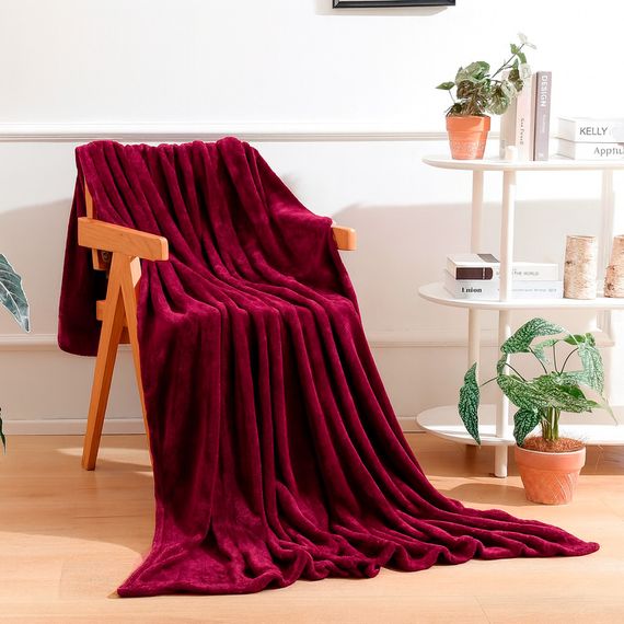 Плед флісовий бордо Love You 150 x 200 см