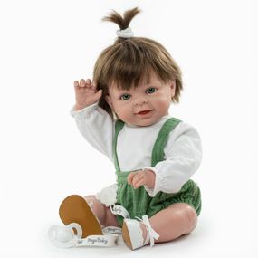 Іспанська Вінілова Лялька Дівчинка LAMAGIK Magic Baby 47 см Колекційний Новонароджений Пупс з Волоссям та Зеленими Очима з
