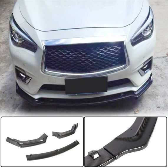 Передний лип-спойлер V2 для Q50 Base 2018-2023, Карбон для Infiniti Q50/Q60