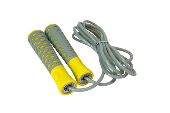 Скакалка Паверплей 4206 Jump Rope PRO+ Сіро-жовта (2,75m.) | Зображення 2