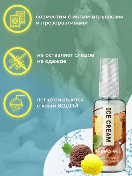 Оральний гель-лубрикант EGZO AROMA GEL — Ice Cream, 50 мл Sex Aura | Зображення 2