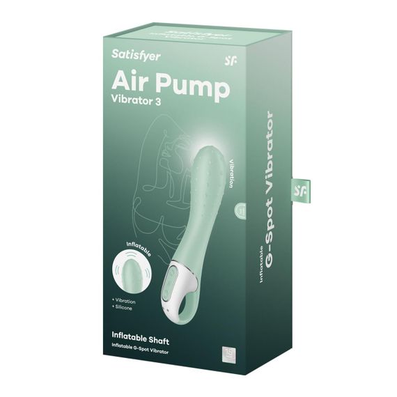 Вибратор точки G Satisfyer Air Pump Vibrator 3, надувается, 12 режимов вибрации Sex Aura | Зображення 5