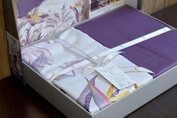 Постільна білизна First Choice 3D Satin 200×220 Palm Garden Purple | Зображення 4
