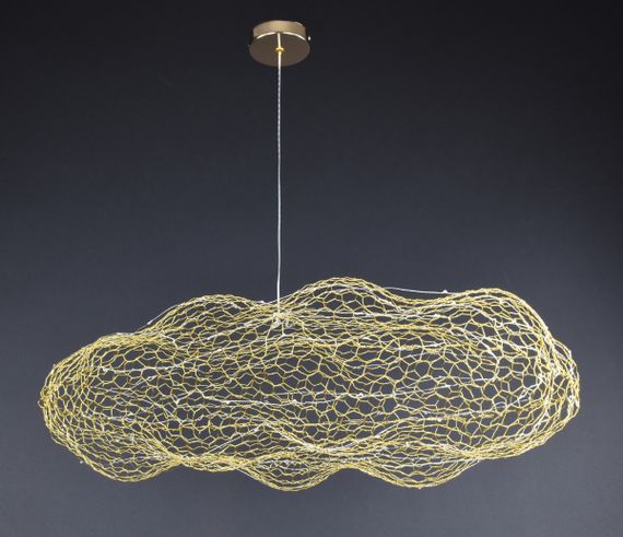 Люстра світлодіодна підвісна LED світильник для квартири на стелю лед 27654 Золото 25-200х45х100 см. | Зображення 1