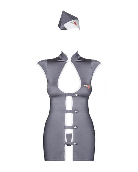 Obsessive Stewardess 3 pcs costume grey S/M | Зображення 4