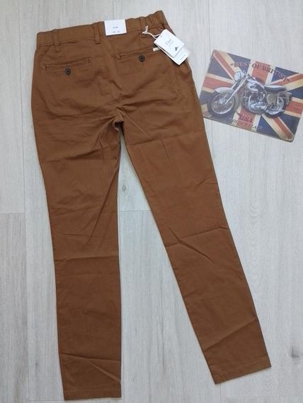 Коричневі чоловічі штани чінои р. 32/34 slim | Зображення 2