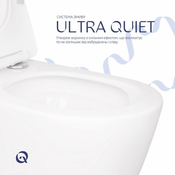 Унітаз підвісний Qtap Scorpio безободковий Ultra Quiet з сидінням Soft-close QT14332380ASW | Зображення 4