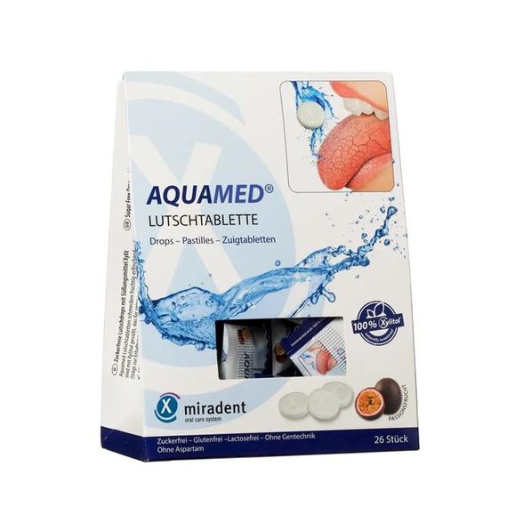 Льодяники з ксилітолом проти ксеростомії Miradent Aquamed, маракуйя (26 шт)