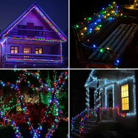 Гирлянда Роса 200 м МУЛЬТИК – зеленая нить, пульт, 8 режимов | Зображення 2