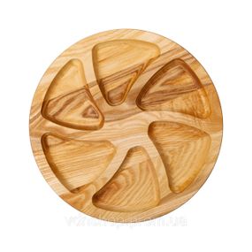 Менажниця дерев'яна 30 см кругла на 6 секцій, ясен T30W300