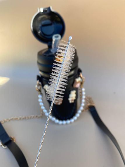 Термос непроливайка поїльник з трубочкою 480мл Чорний +щіточка в подарунок