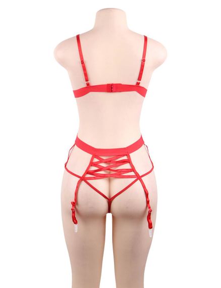 Комплект білизни мереживної Star Night Love Affair Lace червоний XS-S | Зображення 5